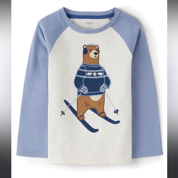 Gymboree | Boys Embroidered Bear Raglan Top - Bear Hugs - H/T Vanilla | 8 - Picture 1 of 8
